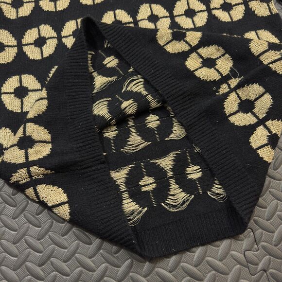 Michelle Nicole Sweater Womens Large Black Beige Geo Print Long Sleeve Crew Neck - Picture 4 of 7